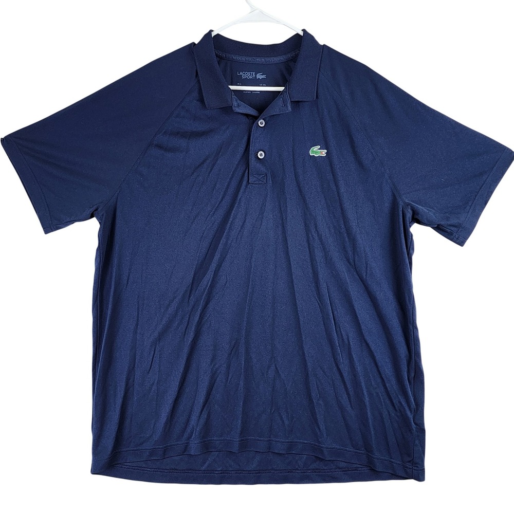 Lacoste Sport Ultra Dry Polo Shirt Mens 3XL Navy Blue Athletic Performance